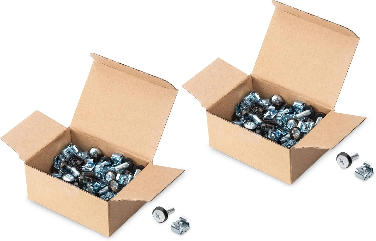 DIGITUS DN-19 Set-S - پیچ و مهره قفسی M6 - مجموعه 100 عددی - پیچ های نصب برای رک سرور، رک AV، رک شبکه 19 اینچ/10 اینچ - کیت نصب - نقره ای