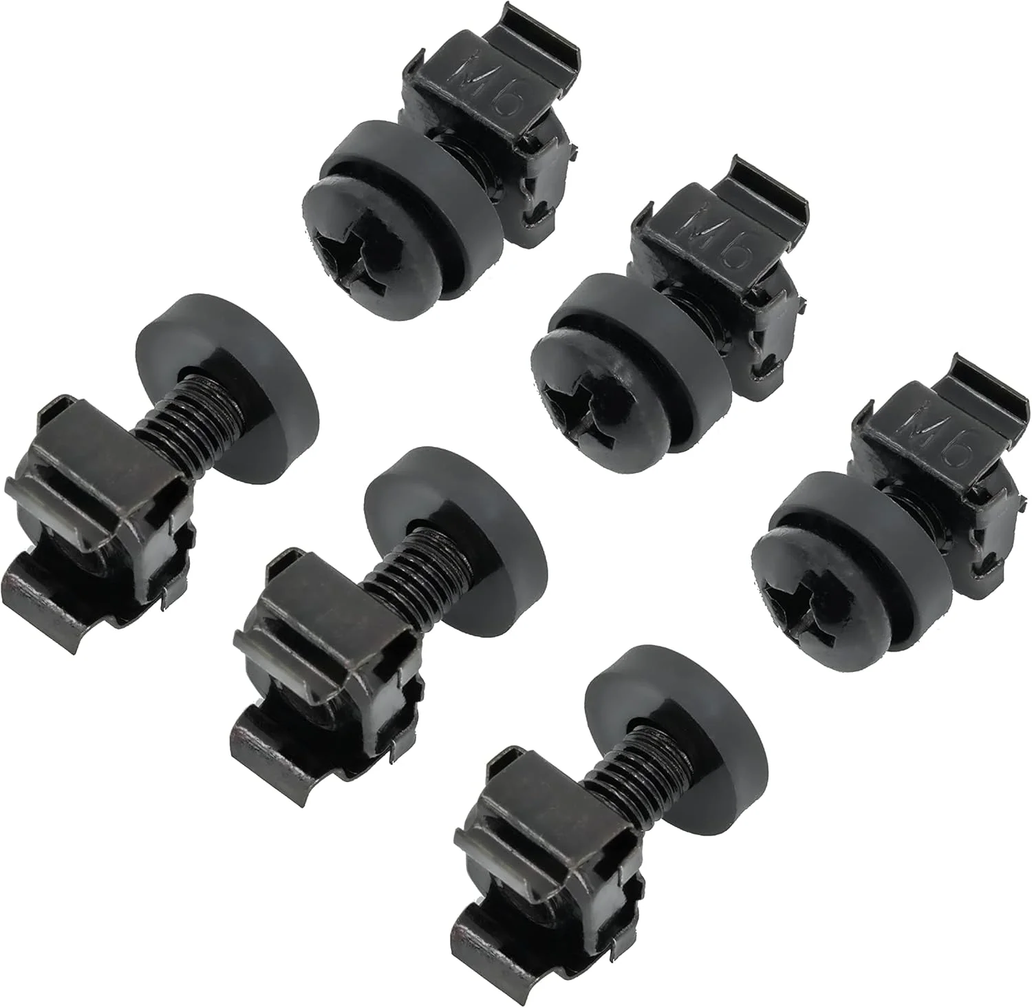 پیچ و مهره قفسی BIGtec، کیت نصب M6 برای کابینت های 10 اینچ و 19 اینچ، شبکه، پیچ، رک، مهره، بسته 50 عددی