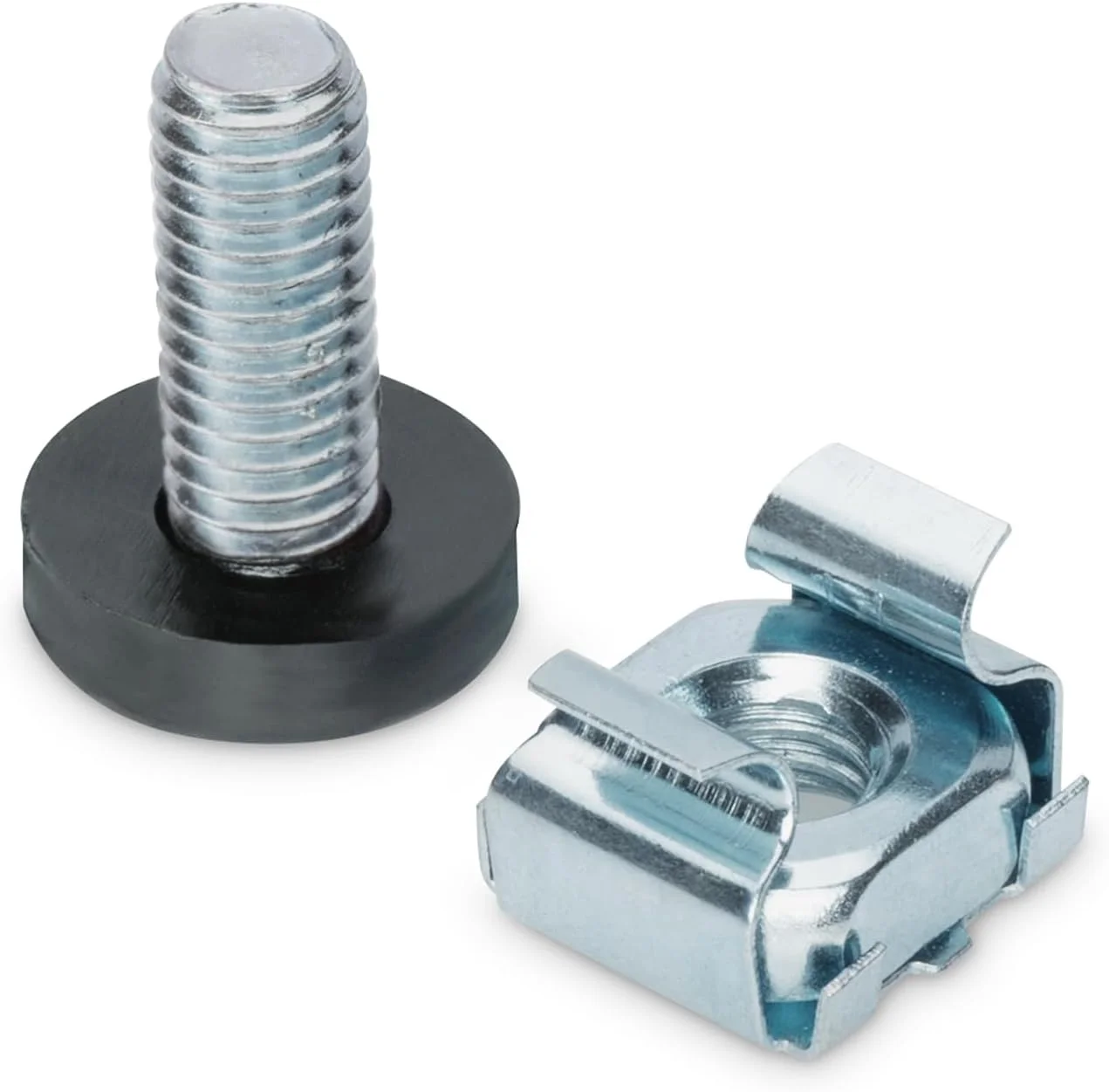 DIGITUS DN-19 Set-S - پیچ و مهره قفسی M6 - مجموعه 100 عددی - پیچ های نصب برای رک سرور، رک AV، رک شبکه 19 اینچ/10 اینچ - کیت نصب - نقره ای