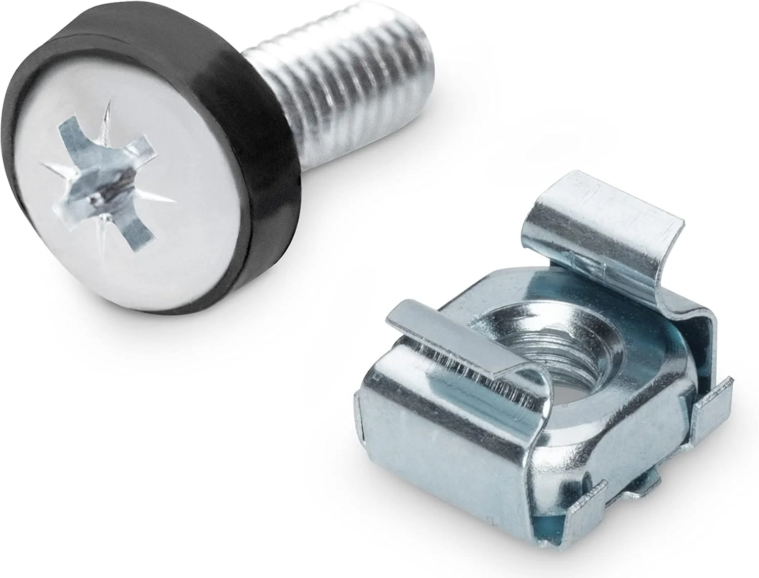 DIGITUS DN-19 Set-S - پیچ و مهره قفسی M6 - مجموعه 100 عددی - پیچ های نصب برای رک سرور، رک AV، رک شبکه 19 اینچ/10 اینچ - کیت نصب - نقره ای