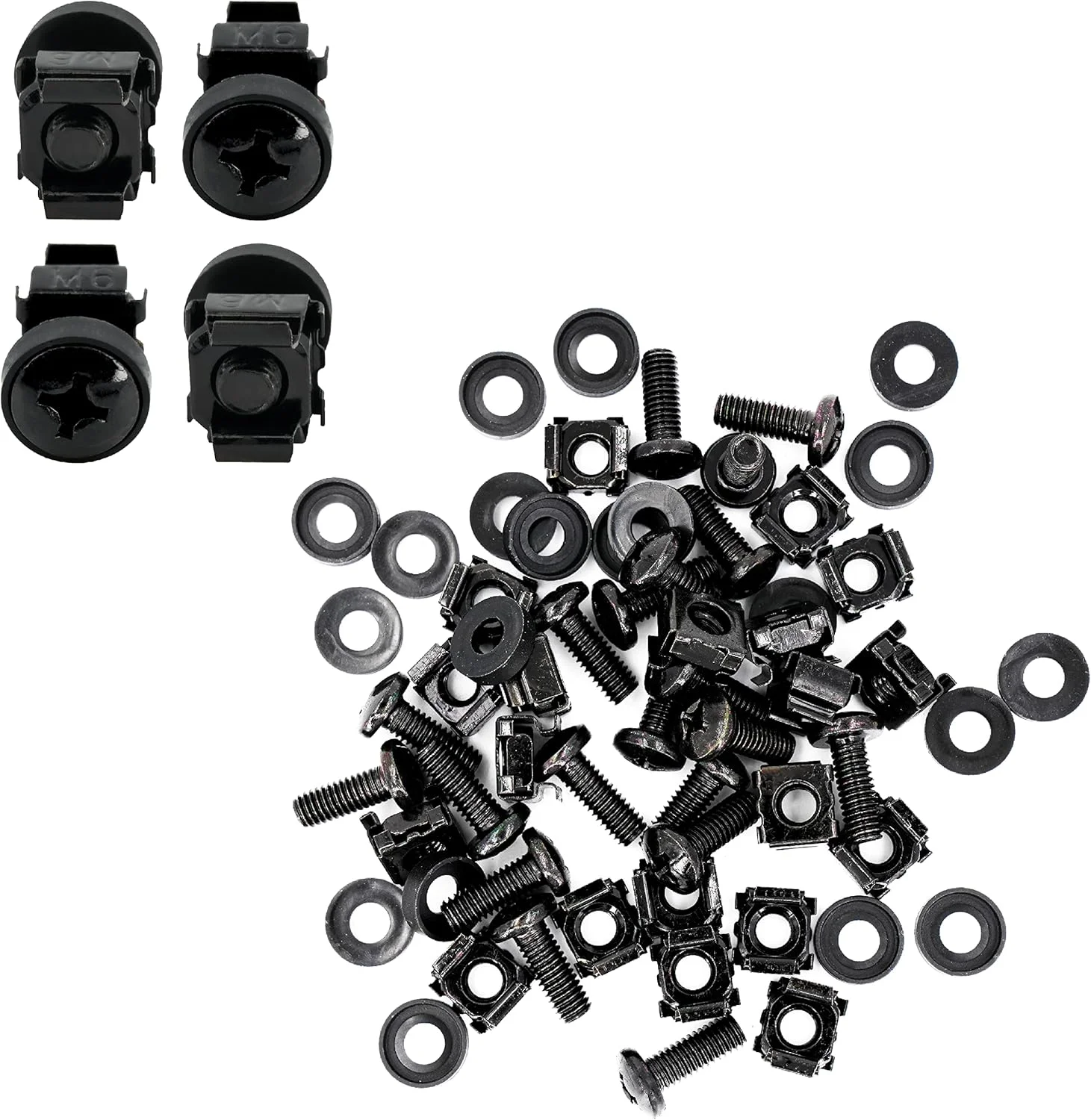 پیچ و مهره قفسی BIGtec، کیت نصب M6 برای کابینت های 10 اینچ و 19 اینچ، شبکه، پیچ، رک، مهره، بسته 50 عددی پیچ و مهره قفسی BIGtec، کیت نصب M6 برای کابینت های 10 اینچ و 19 اینچ، شبکه، پیچ، رک، مهره، بسته 50 عددی