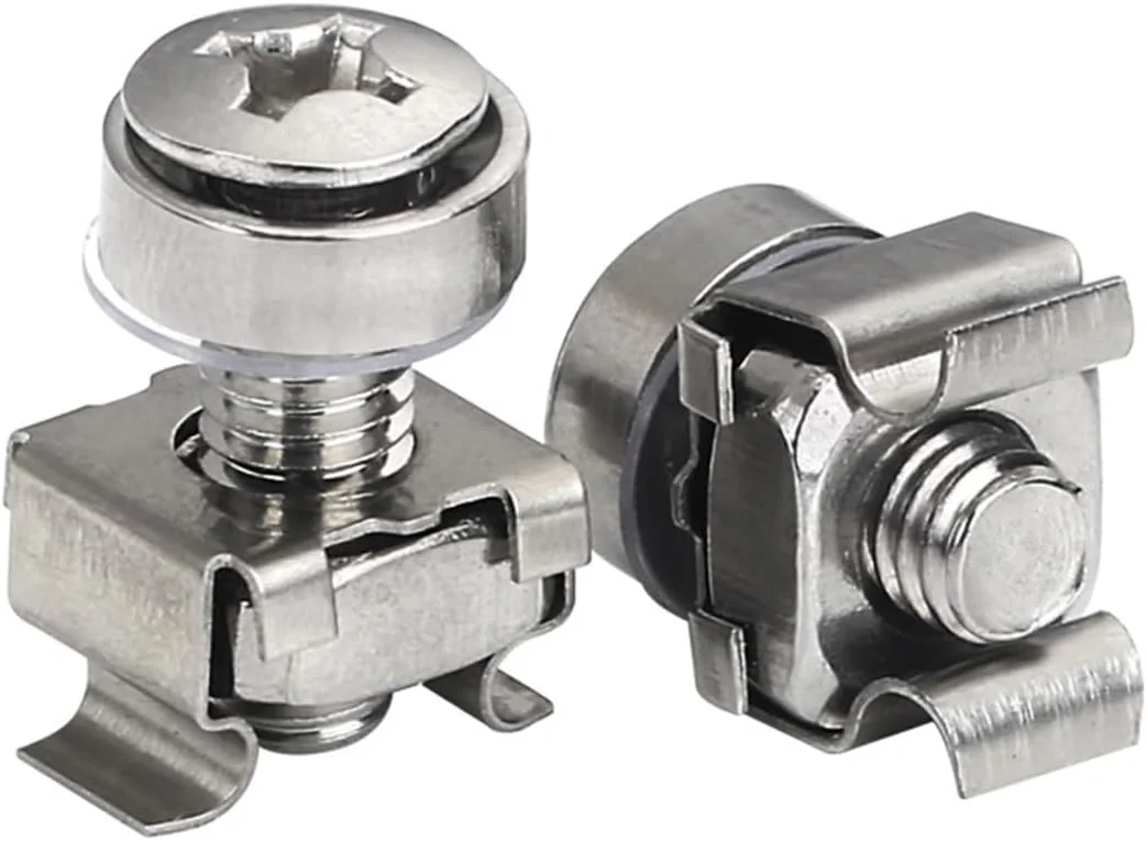 مهره قفسی و پیچ رک DKURVE® M6 x 16mm | پیچ های نصب رک، مهره قفسی و واشرهای لاستیکی برای کابینت سرور، رک های شبکه، روترها و قفسه ها (بسته 100 عددی) مهره قفسی و پیچ رک DKURVE® M6 x 16mm | پیچ های نصب رک، مهره قفسی و واشرهای لاستیکی برای کابینت سرور، رک های شبکه، روترها و قفسه ها (بسته 100 عددی)