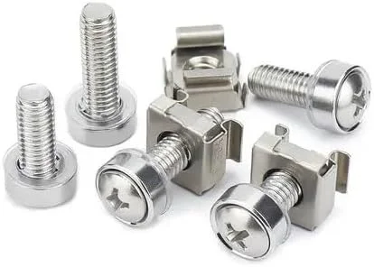 مهره قفسی و پیچ رک DKURVE® M6 x 16mm | پیچ های نصب رک، مهره قفسی و واشرهای لاستیکی برای کابینت سرور، رک های شبکه، روترها و قفسه ها (بسته 60 عددی) مهره قفسی و پیچ رک DKURVE® M6 x 16mm | پیچ های نصب رک، مهره قفسی و واشرهای لاستیکی برای کابینت سرور، رک های شبکه، روترها و قفسه ها (بسته 60 عددی)