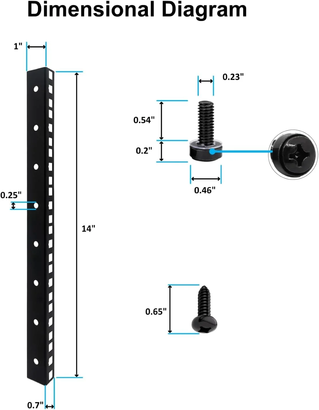 ریل رک 8U به همراه پیچ و مهره M6 برای رک های سرور و سوئیچ شبکه