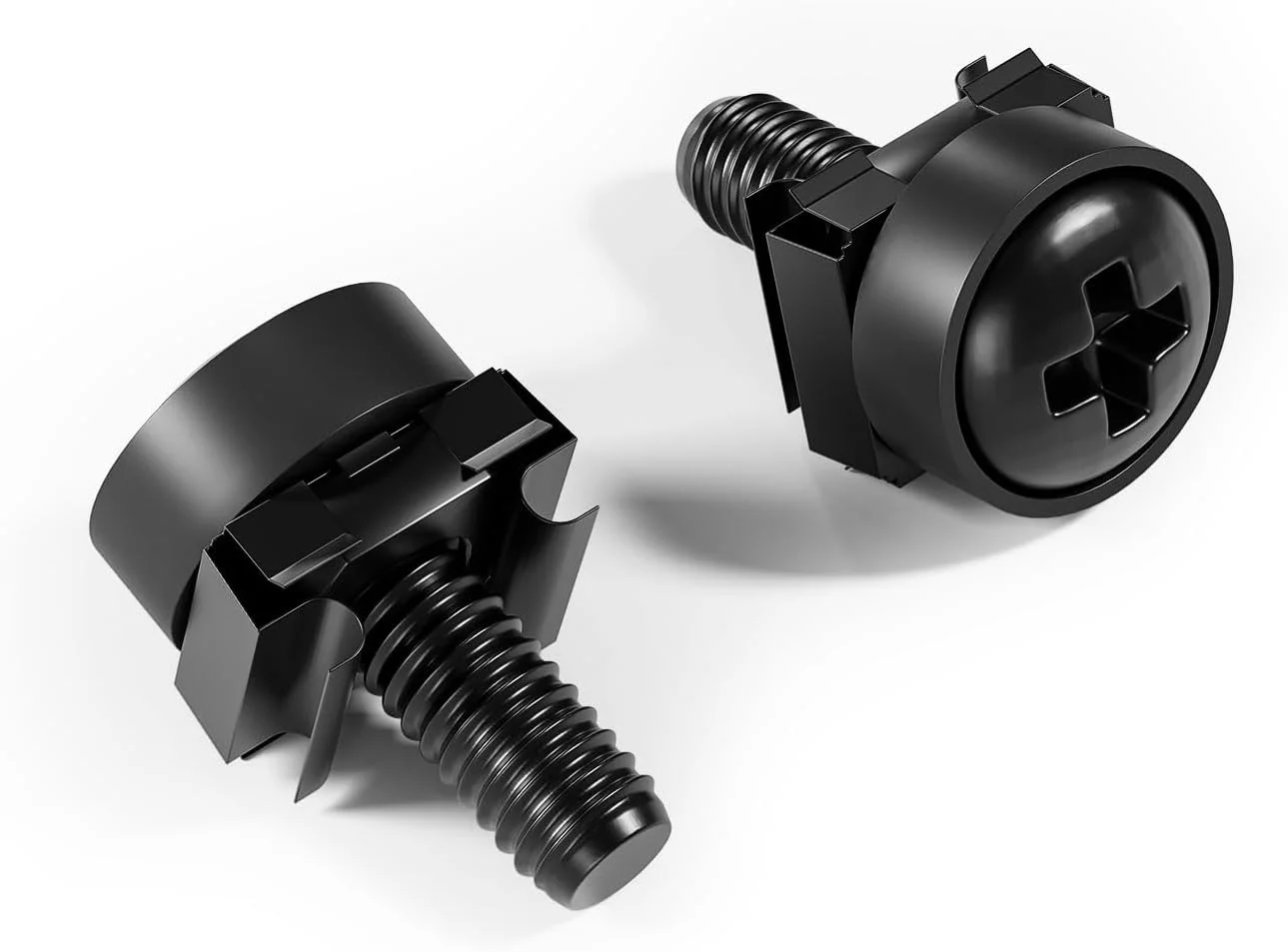 مجموعه مهره و پیچ قفسی FGB شامل ۱۰۰ عدد مهره قفسی و پیچ M6 - ۱۰۰ عدد M6 x 20 mm مناسب برای رک های پچ پنل، محفظه سرور ۱۹ اینچ و ۱۰ اینچ، کیت نصب فولادی برای کابینت های شبکه - مشکی