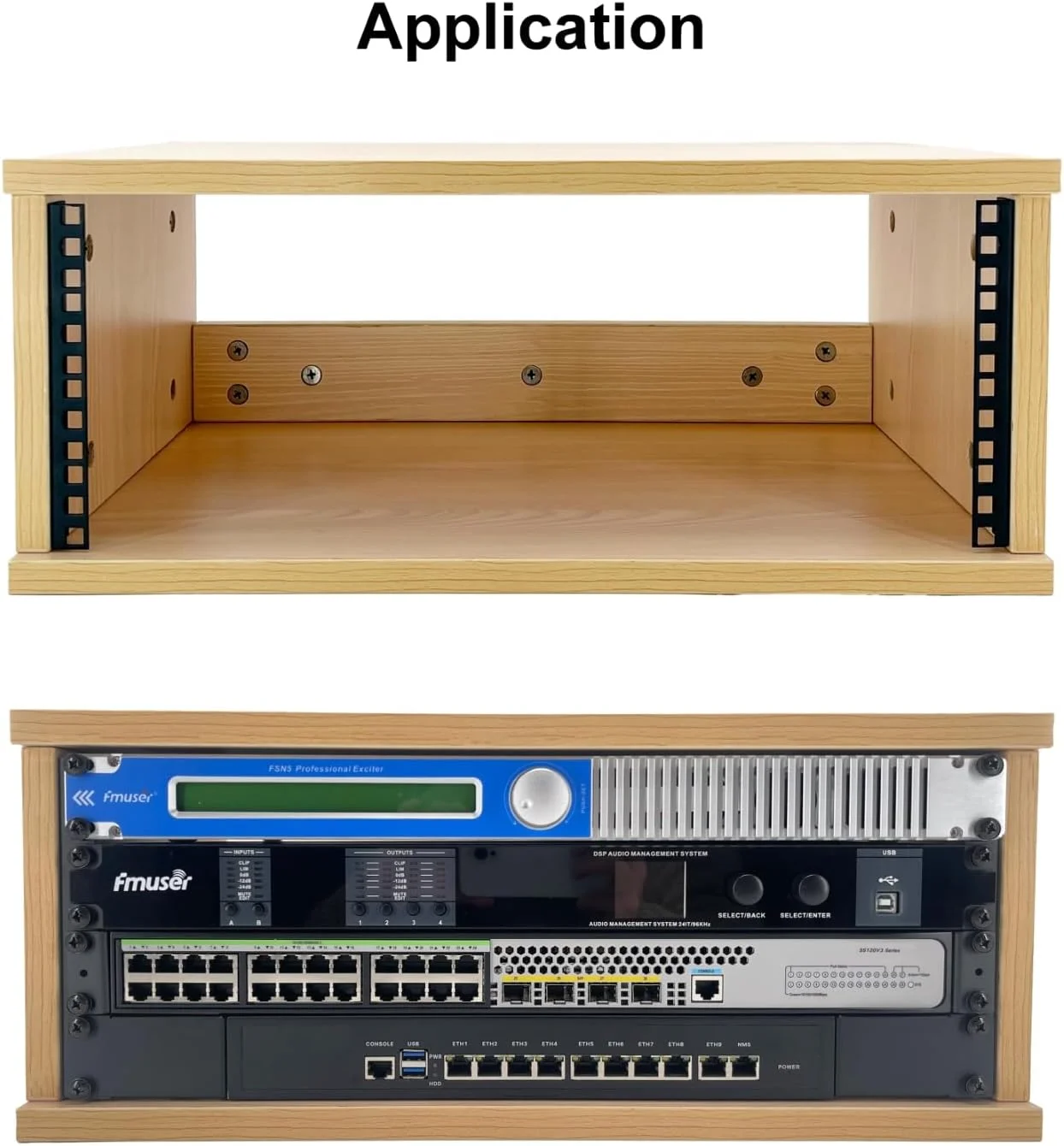 ریل های رک FMUSER 4U با پیچ های نصب رک M6 و مجموعه مهره قفسی برای رک های سرور و سوییچ شبکه DIY