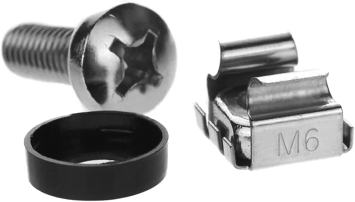 بسته 60 عددی پیچ و مهره قفسی M6 x 16mm برای قفسه سرور و رک