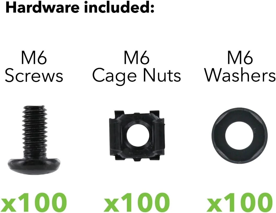 پیچ و مهره قفسی M6 NavePoint برای نصب رک سرور، قفسه و کابینت، بسته 100 عددی