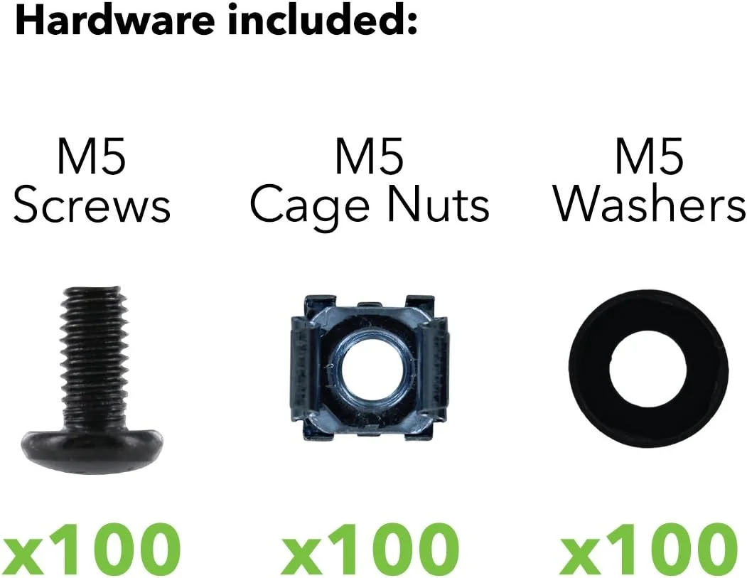 مهره های قفسی و پیچ های M5 نیوپوینت برای قفسه های سرور و کابینت ها - بسته 100 عددی نصب رک مهره های قفسی و پیچ های M5 نیوپوینت برای قفسه های سرور و کابینت ها - بسته 100 عددی نصب رک