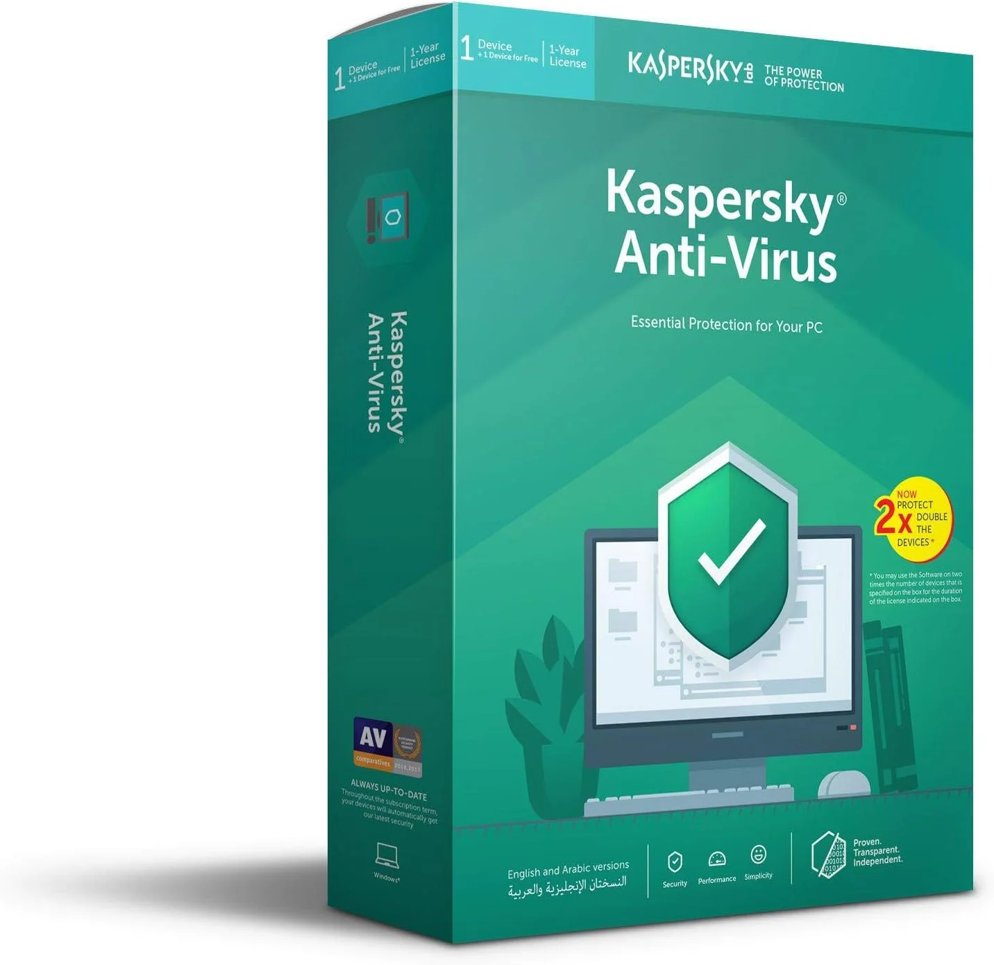 آنتی ویروس کسپرسکی 2019 - 4 کاربره (1 به علاوه 1 ضربدر 2) - نسخه معتبر خاورمیانه