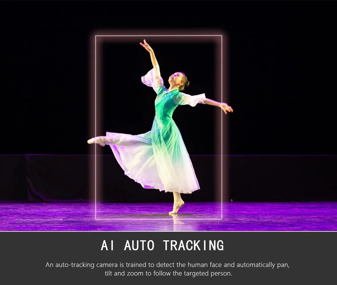 دوربین PTZ با قابلیت ردیابی خودکار AVKANS AI، زوم 20X، دوربین PTZ HDMI SDI برای پخش زنده مراسم مذهبی و رویدادهای زنده (بدون NDI)