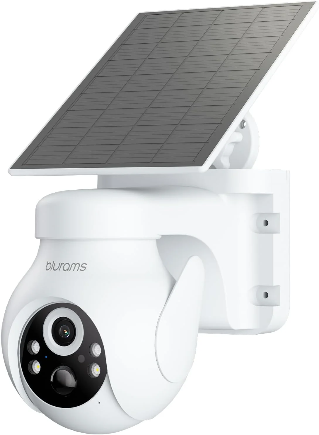 دوربین خورشیدی بی‌سیم blurams برای فضای باز، دوربین‌های امنیتی بی‌سیم PTZ 360 درجه برای فضای باز با ردیابی خودکار انسان، دید در شب رنگی/مادون قرمز 2K، باتری خور، فقط 2.4 گیگاهرتز