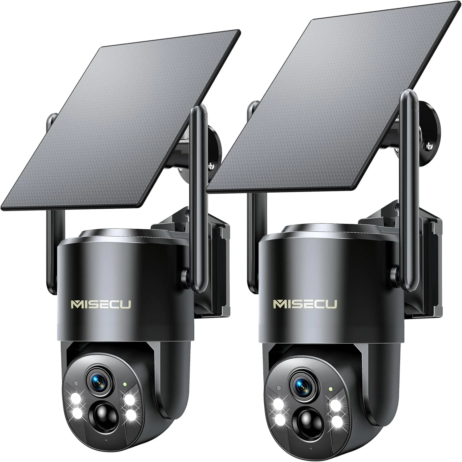 دوربین امنیتی خورشیدی سلولار 4G LTE بی سیم فضای باز، بدون نیاز به وای فای، دید در شب رنگی 2.5K، تشخیص حرکت هوش مصنوعی، نمای زنده 360 درجه PTZ، مکالمه 2 طرفه، دارای سیم کارت داخلی (2 عدد)