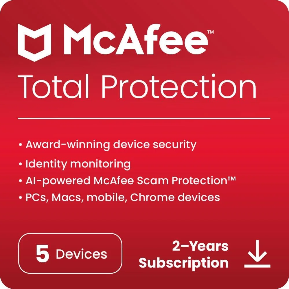 محافظت کامل مکافی 2025 | 5 دستگاه | اشتراک 2 ساله | نرم افزار آنتی ویروس، امنیت اینترنت، مدیریت رمز عبور، نظارت بر هویت، حفاظت از حریم خصوصی، محافظت در برابر کلاهبرداری [کد دیجیتال]
