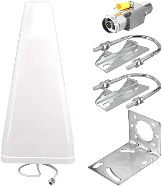 آنتن جهت دار 12DBi بووبری 3G 4G 5G LTE WiFi 698-3800MHz آنتن لگاریتمی تناوبی با بهره بالا کانکتور مادگی N به همراه برقگیر نوع N پایه ثابت بیرونی برای تقویت کننده سیگنال تلفن همراه