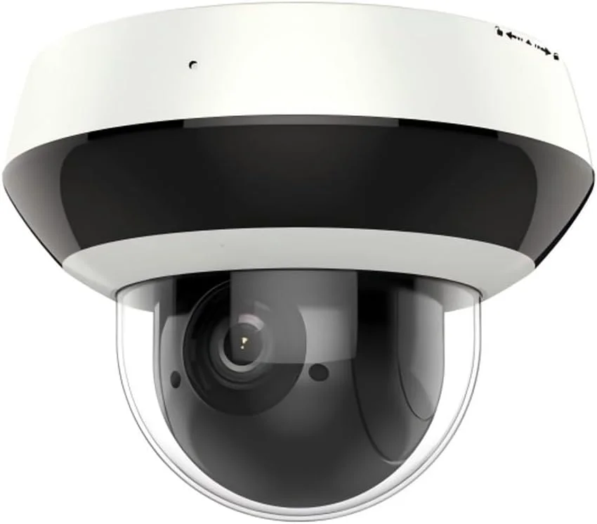 دوربین مینی PTZ تحت شبکه 4 مگاپیکسلی DS-2DE2A404IW-DE3 مناسب فضای باز با قابلیت POE، مجهز به DarkFighter (لنز وری فوکال 2.8-12 میلی‌متری)، زوم اپتیکال 4 برابر، WDR 120dB، H.265+، دارای استاندارد IP66 و IK10، نسخه بین‌المللی با قابلیت ارتقاء کامل فریمور