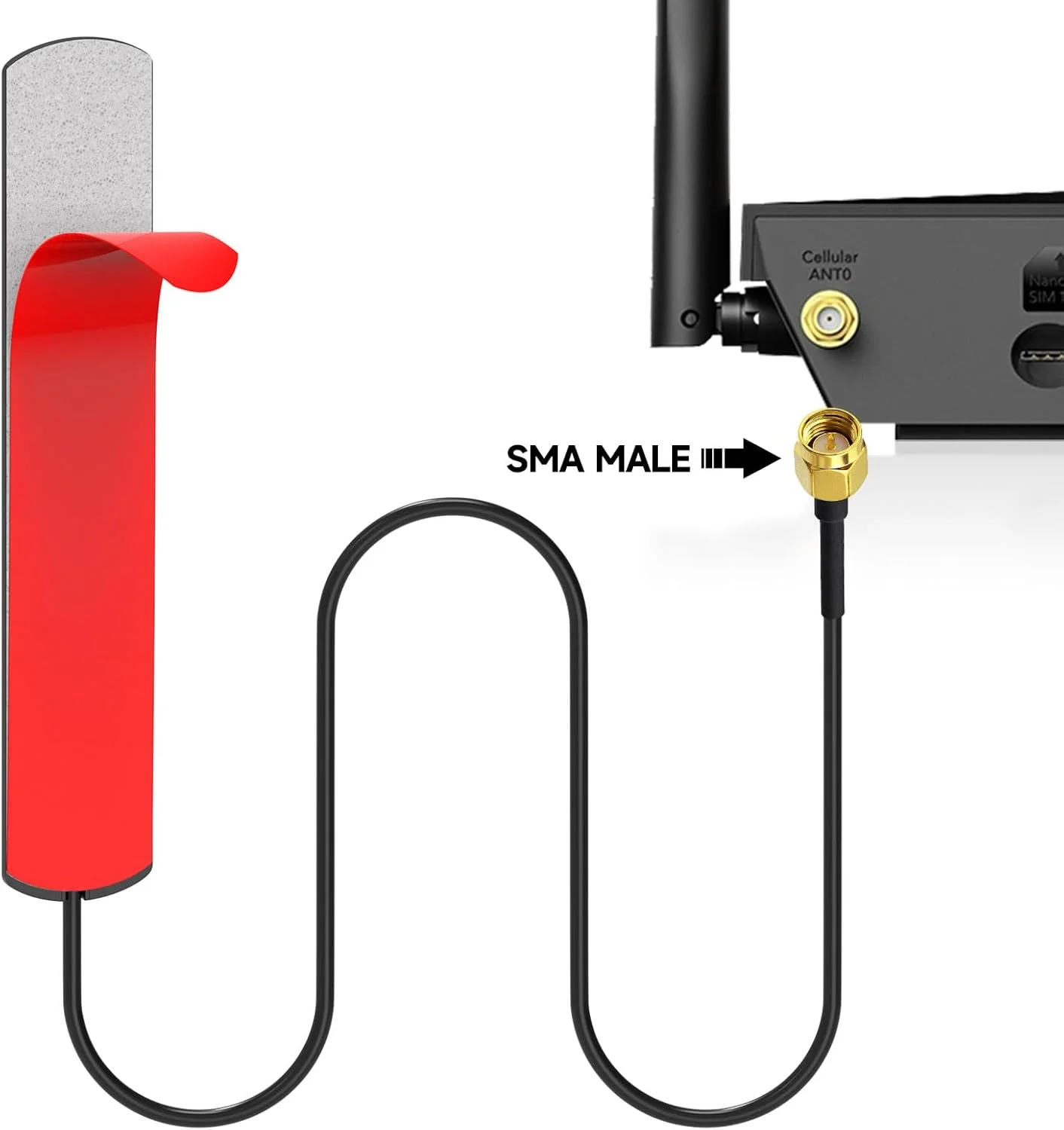 آنتن Eightwood GSM 4G LTE با کانکتور SMA نر 3dBi، نصب روی شیشه + 3 آداپتور SMA به BNC/TS9/RP-SMA برای روتر 2G 3G 4G، وایرلس وای فای، رادیو خودرو، تلفن همراه