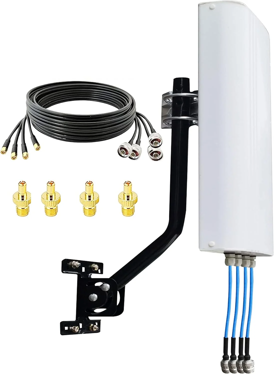 پنل خارجی MIMO 4x4 آنتن های 5G 4G LTE / آنتن وای فای بیرونی جهت دار برد بلند 698-4000 مگاهرتز برای روترها و هات اسپات های وای فای 5G 4G LTE (کیت کامل)