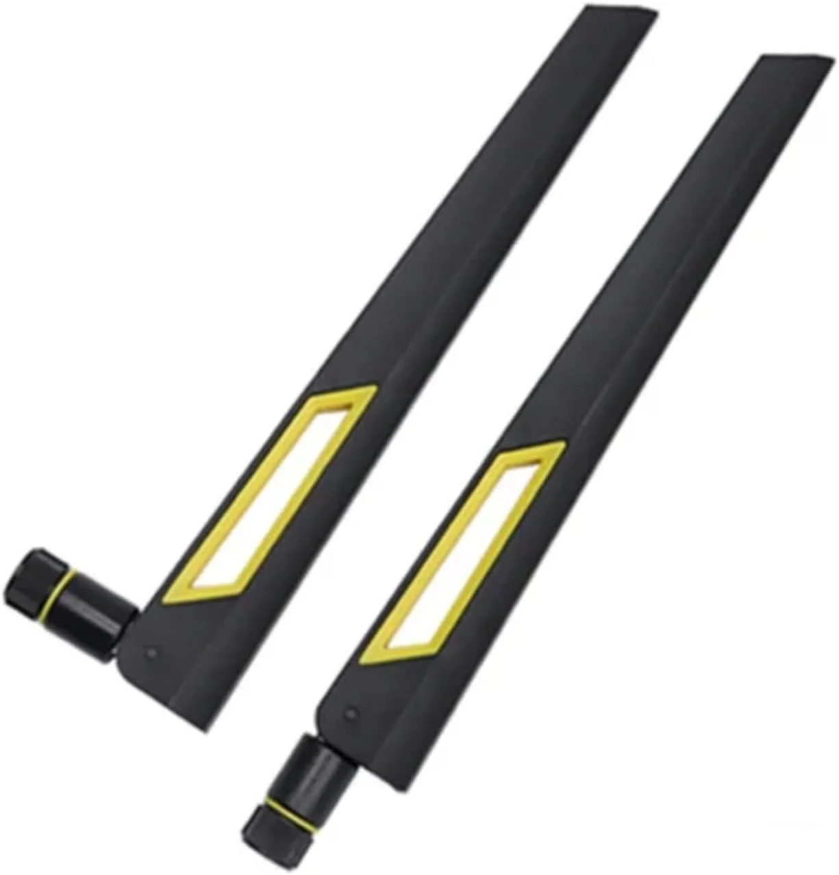 آنتن های وای فای دو بانده مشکی و طلایی 10dBi (2.4GHz/5GHz-5.8GHz) با کانکتور SMA Male برای دوربین بی سیم، روتر، هات اسپات - بسته 2 عددی