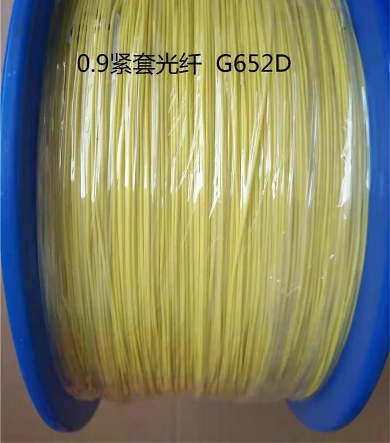 کابل فیبر نوری هایژی 2500 متری 0.9 میلی‌متری G652D G657A 9/125um SM زرد برای پیگتیل‌های فیبر نوری ftth تک حالته 2.5 کیلومتر/رول (G652D)