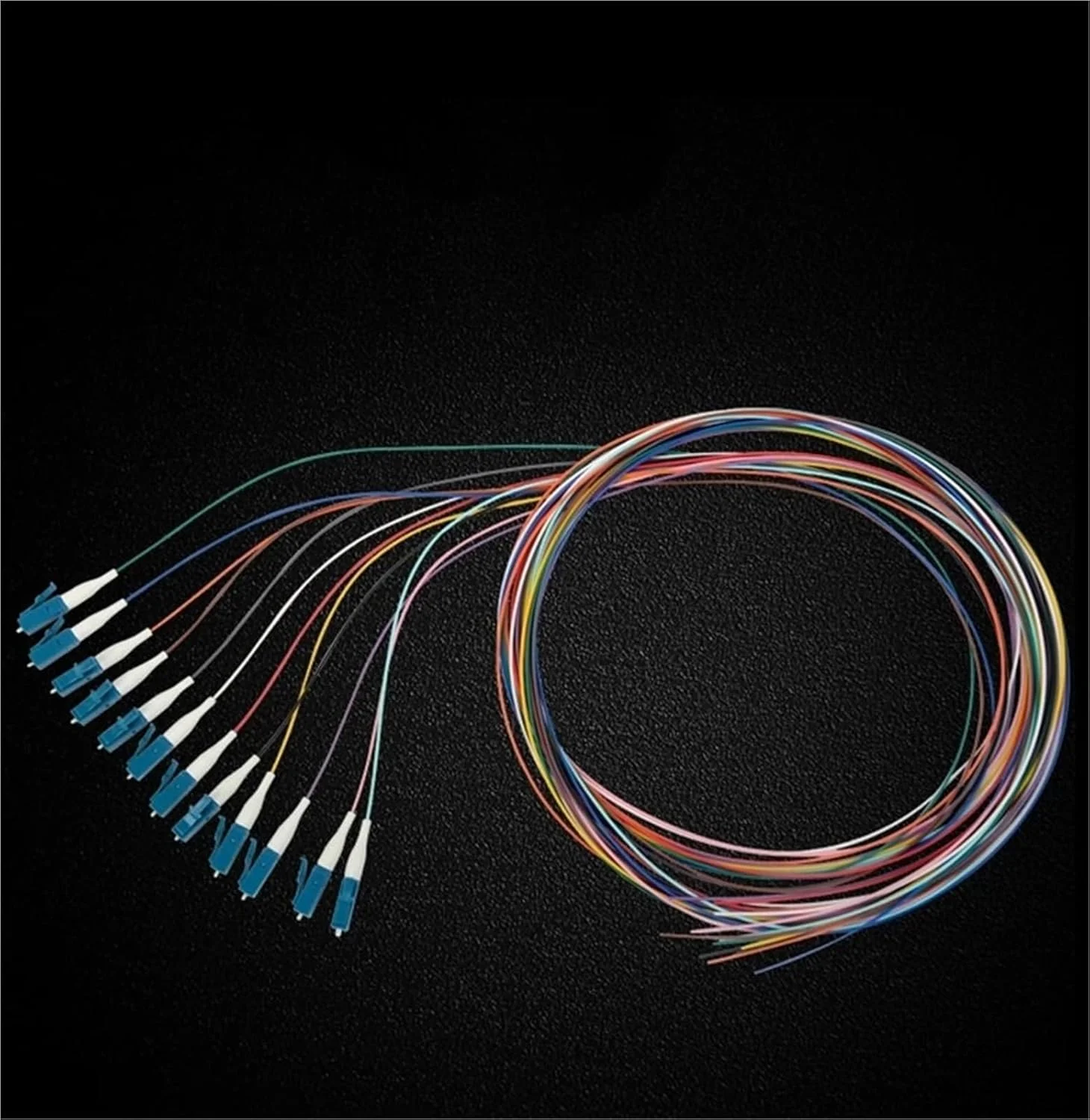 کابل فیبر نوری 12 رنگ LC، 1 متر، 9/125 میکرومتر، 12 پورت (SM LC)