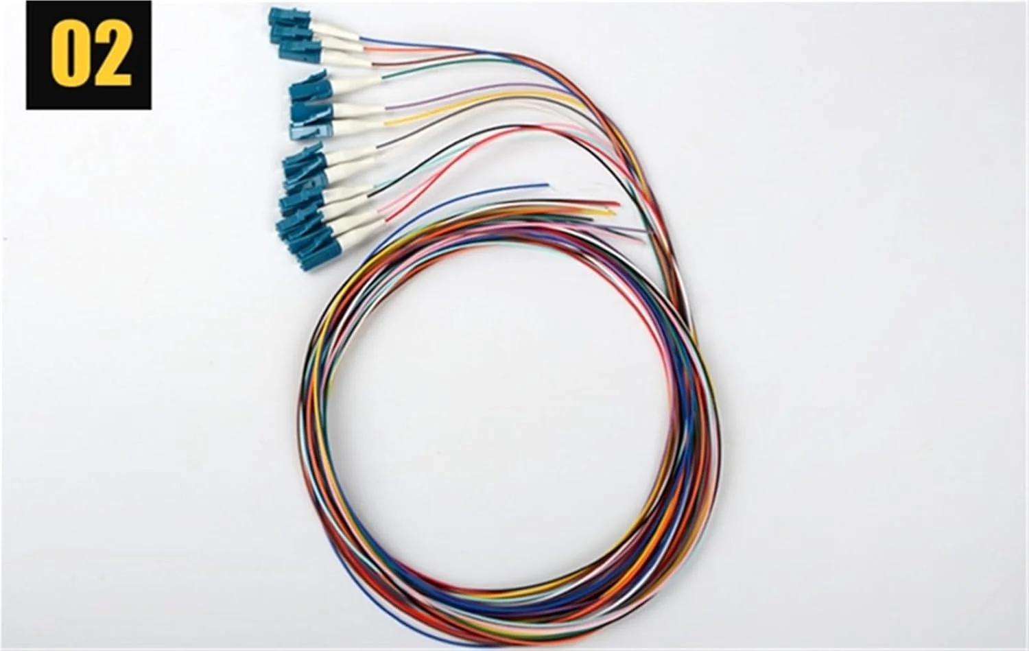 کابل فیبر نوری 12 رنگ LC، 1 متر، 9/125 میکرومتر، 12 پورت (SM LC)