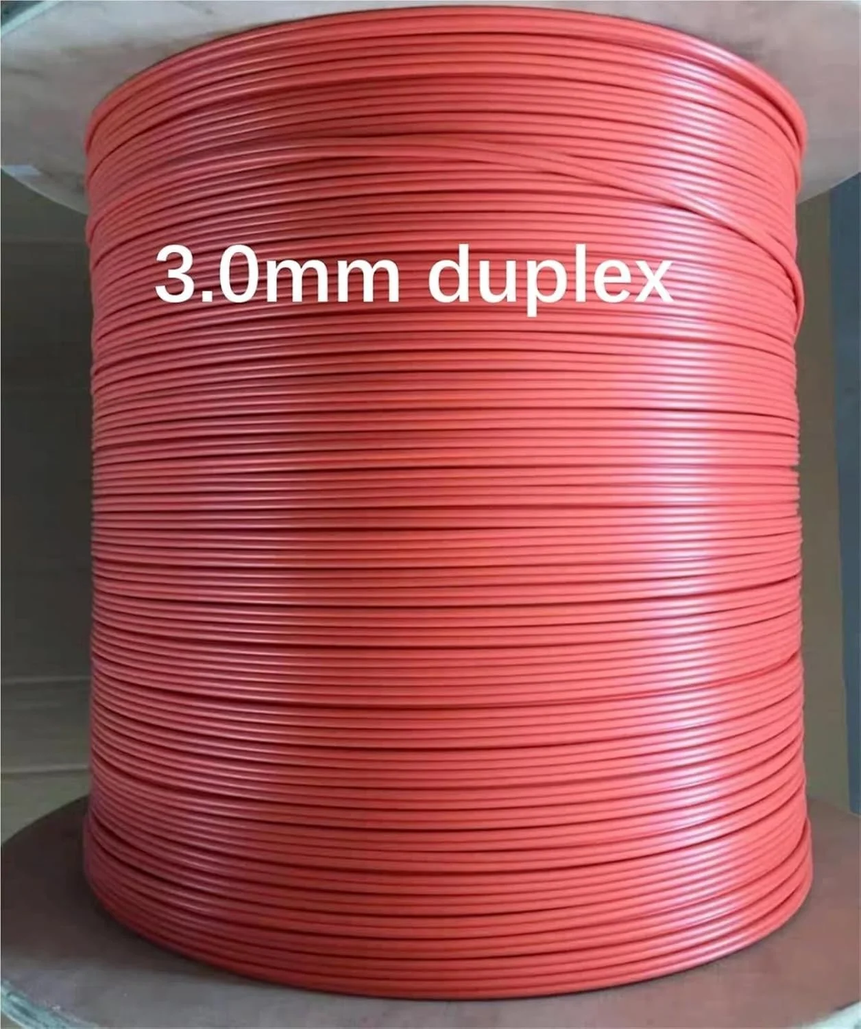 کابل فیبر نوری 50/125um 62.5/125um 3mm دوبلکس مالتی مود نارنجی برای پچ کورد فیبر نوری FTTH، 2 کیلومتر/رول 2000 متر (50-125um PVC)