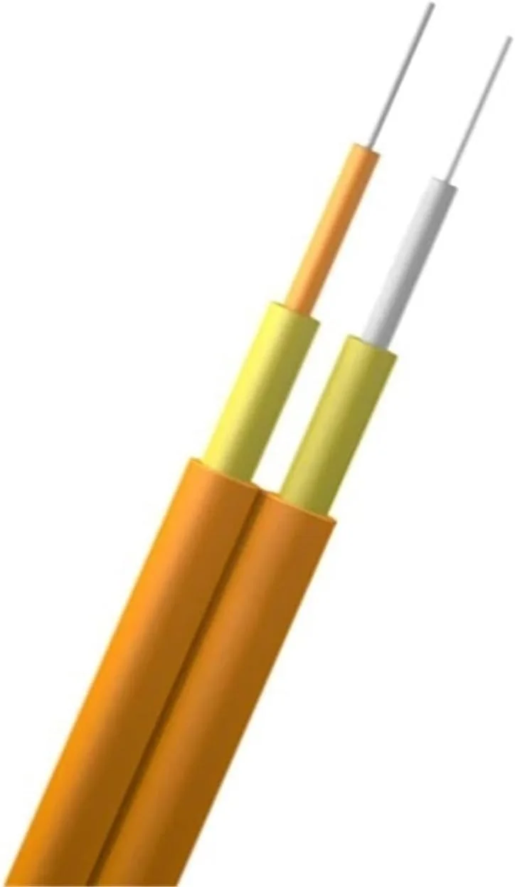 کابل فیبر نوری داپلکس ۱۰۰ متری HAIZHI، SM، ۲ میلی‌متر، ۳ میلی‌متر، زرد، G652D، G657A1، G657A2، داخلی، دو هسته ای برای پچ کورد فیبر، ۱ کیلومتر در رول، کابل FTTH (۲mm G652D)