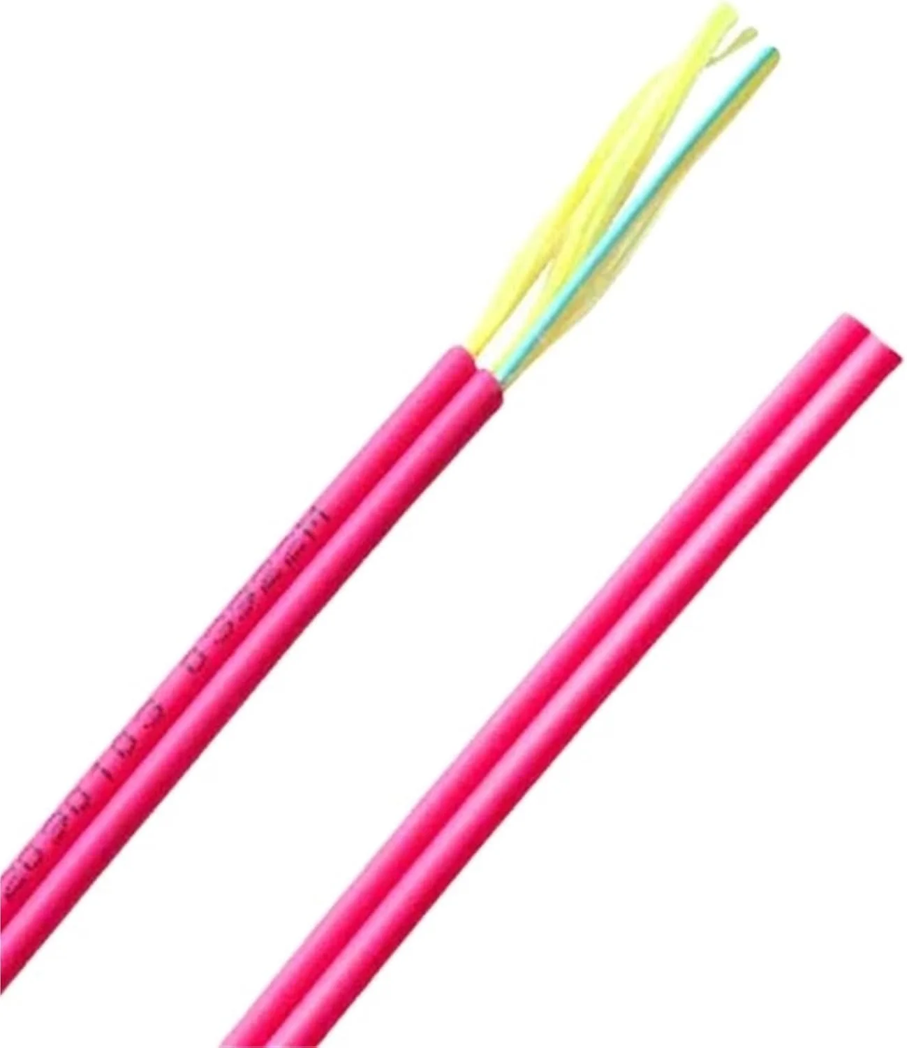 کابل فیبر نوری OM4 داپلکس ۱۰۰ متری، ۲ میلی‌متری، ۳ میلی‌متری، صورتی، برای داخل ساختمان، برای سیم‌های پچ فیبر نوری، کابل FTTH، با روکش LSZH (۳ میلی‌متری OM4)