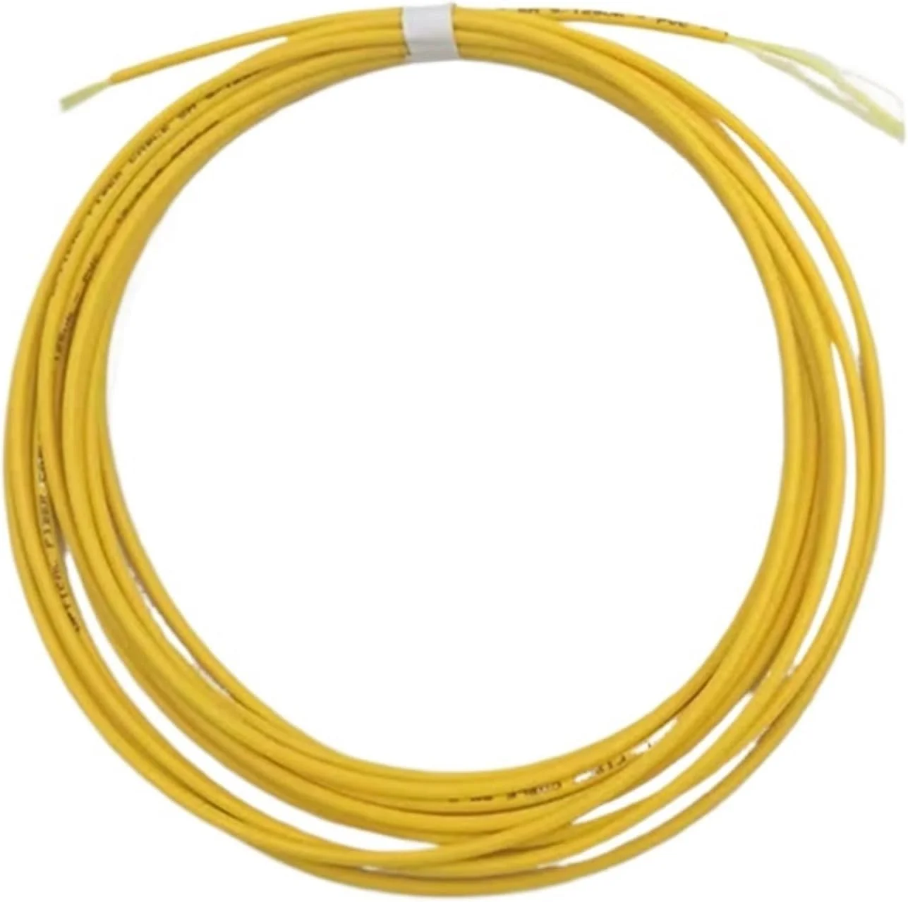 کابل فیبر نوری 9/125um G652D 3mm سیمپلکس سینگل مود زرد، کابل پچ فیبر نوری ftth SM SX، 2.5 کیلومتر/رول، 2500 متر (LSZH)