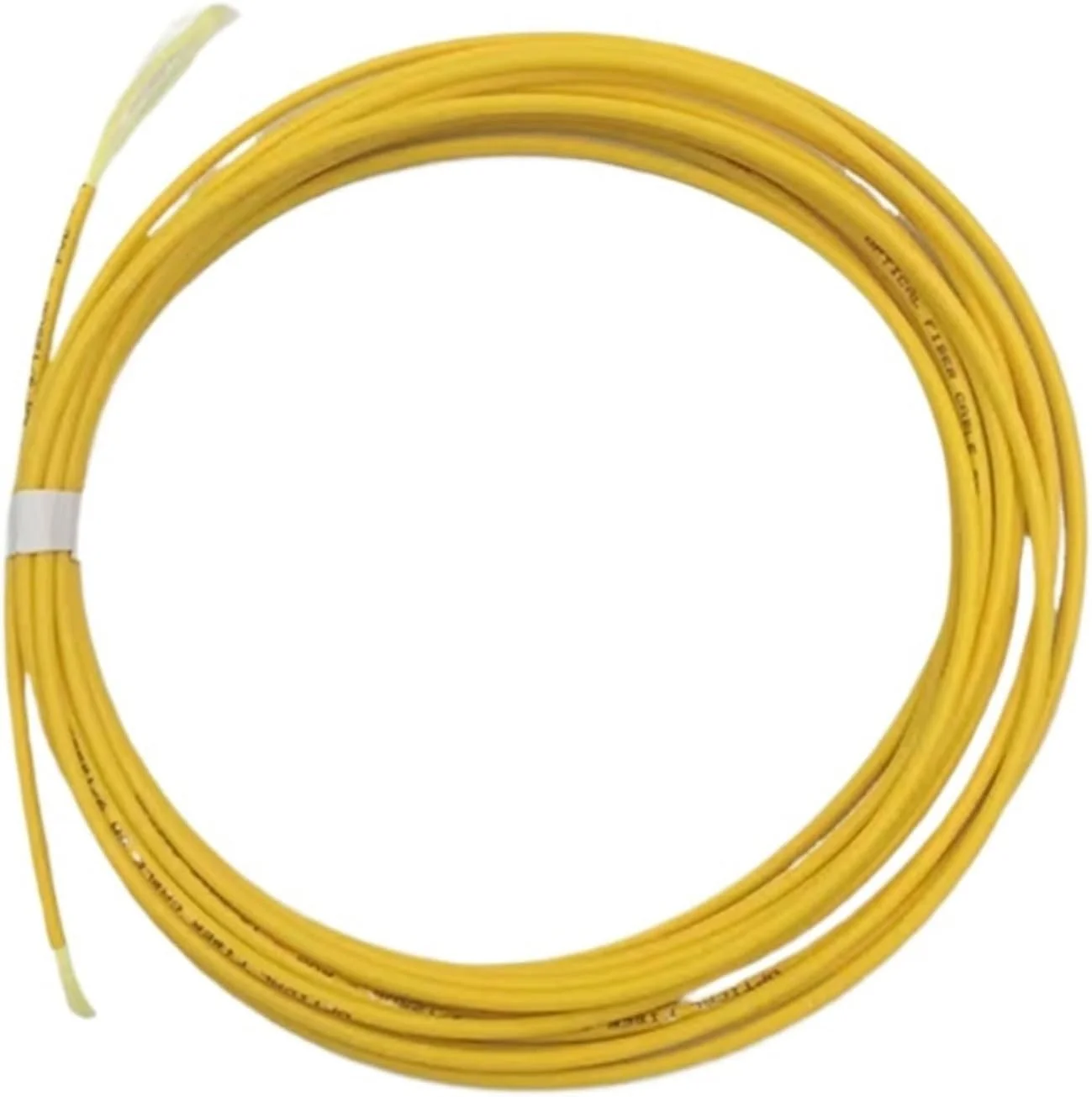 کابل فیبر نوری 9/125um G652D 3mm سیمپلکس سینگل مود زرد، کابل پچ فیبر نوری ftth SM SX، 2.5 کیلومتر/رول، 2500 متر (LSZH)