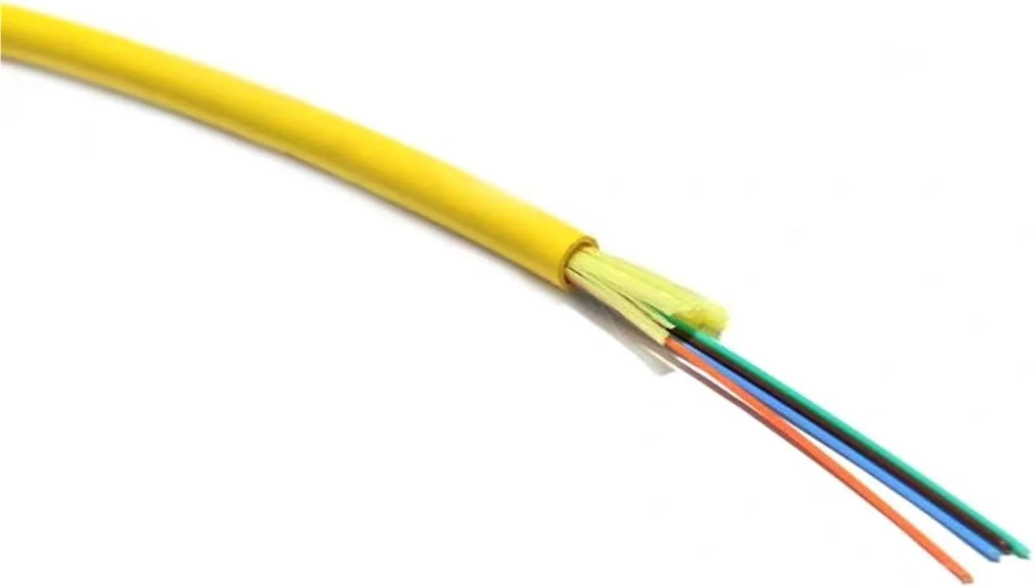 کابل فیبر نوری 4 هسته ای HAIZHI GJFJV-4 برای داخل ساختمان OS2 OM1 OM2 OM3 OM4 9/125 50/125 62.5/125 um SM MM، 4 فیبر، 100 متر (4 هسته ای SM G657A1)