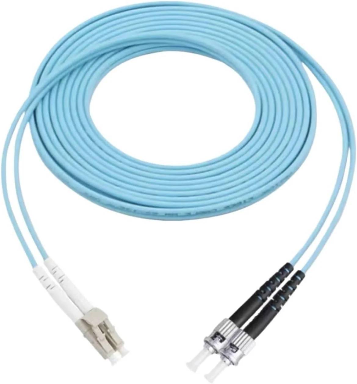 کابل فیبر نوری دوتایی مالتی مود ST-LC مدل HAIZHI LC-ST OM3 OM4 در طول های 1 تا 100 متر (30 متر 1 عدد OM4)