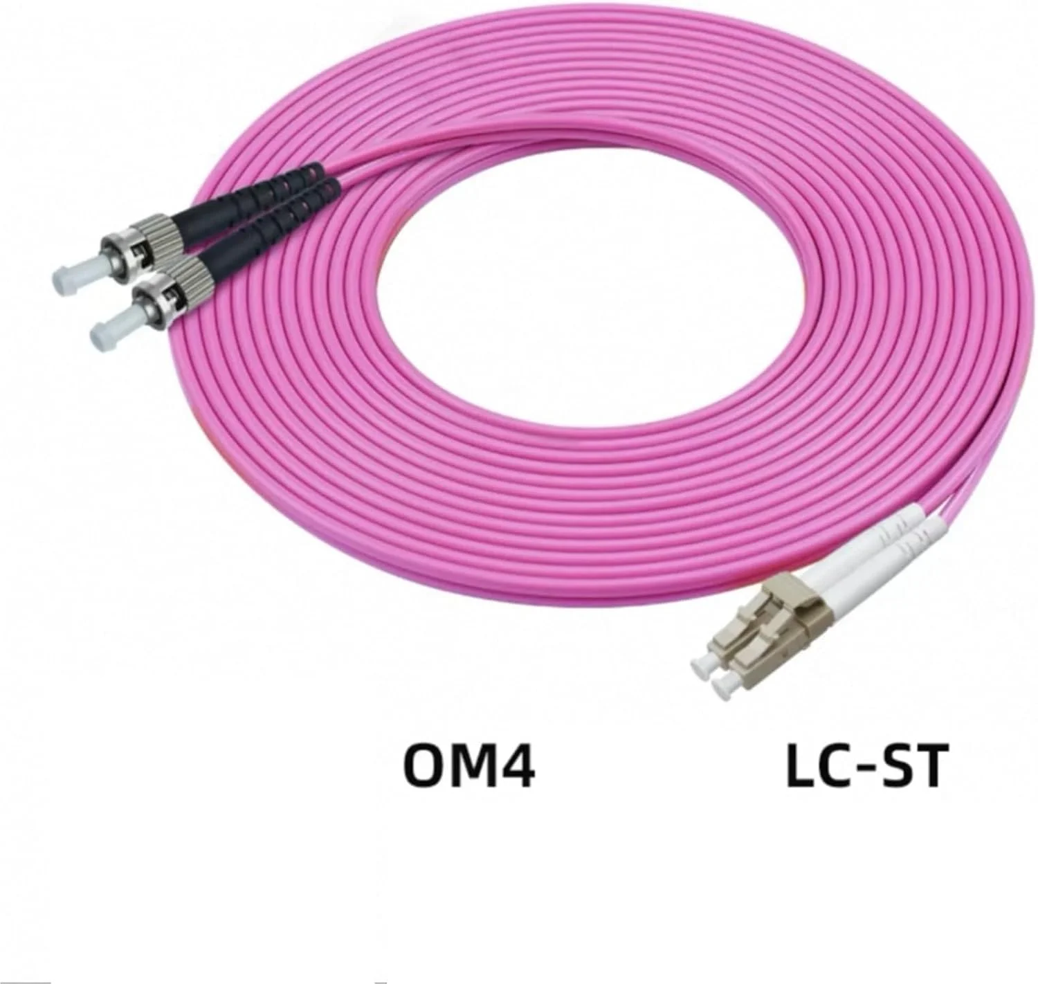 کابل فیبر نوری دوپلکس ST-LC DX چند حالته OM4، ۱ تا ۱۰۰ متر (۹۰ متر ۱ عدد OM4)