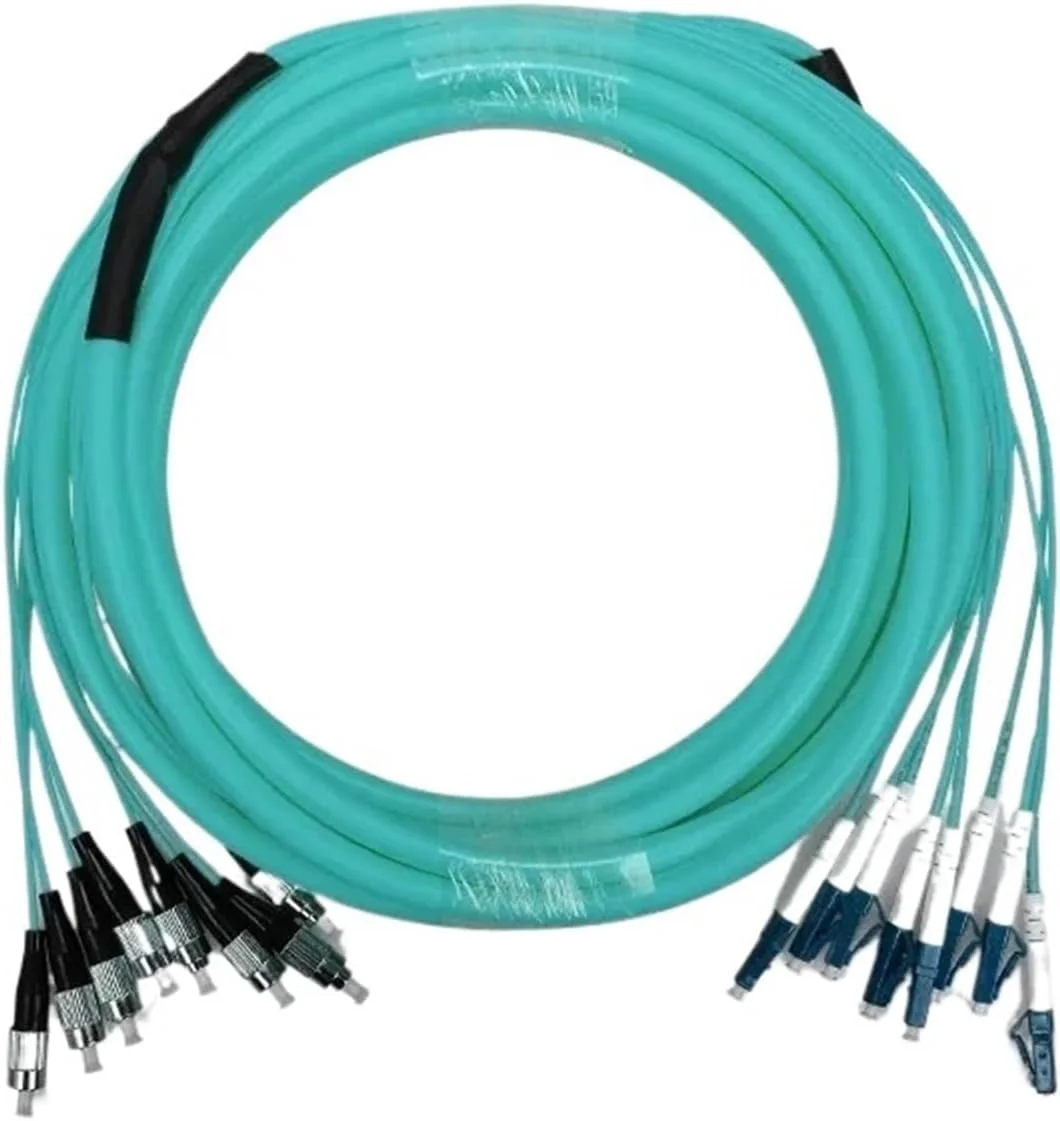 کابل فیبر نوری چند حالته OM3 برای داخل ساختمان، LC به FC، 4/6/8/12/24 هسته، 10 متر (4 هسته 10 متر)