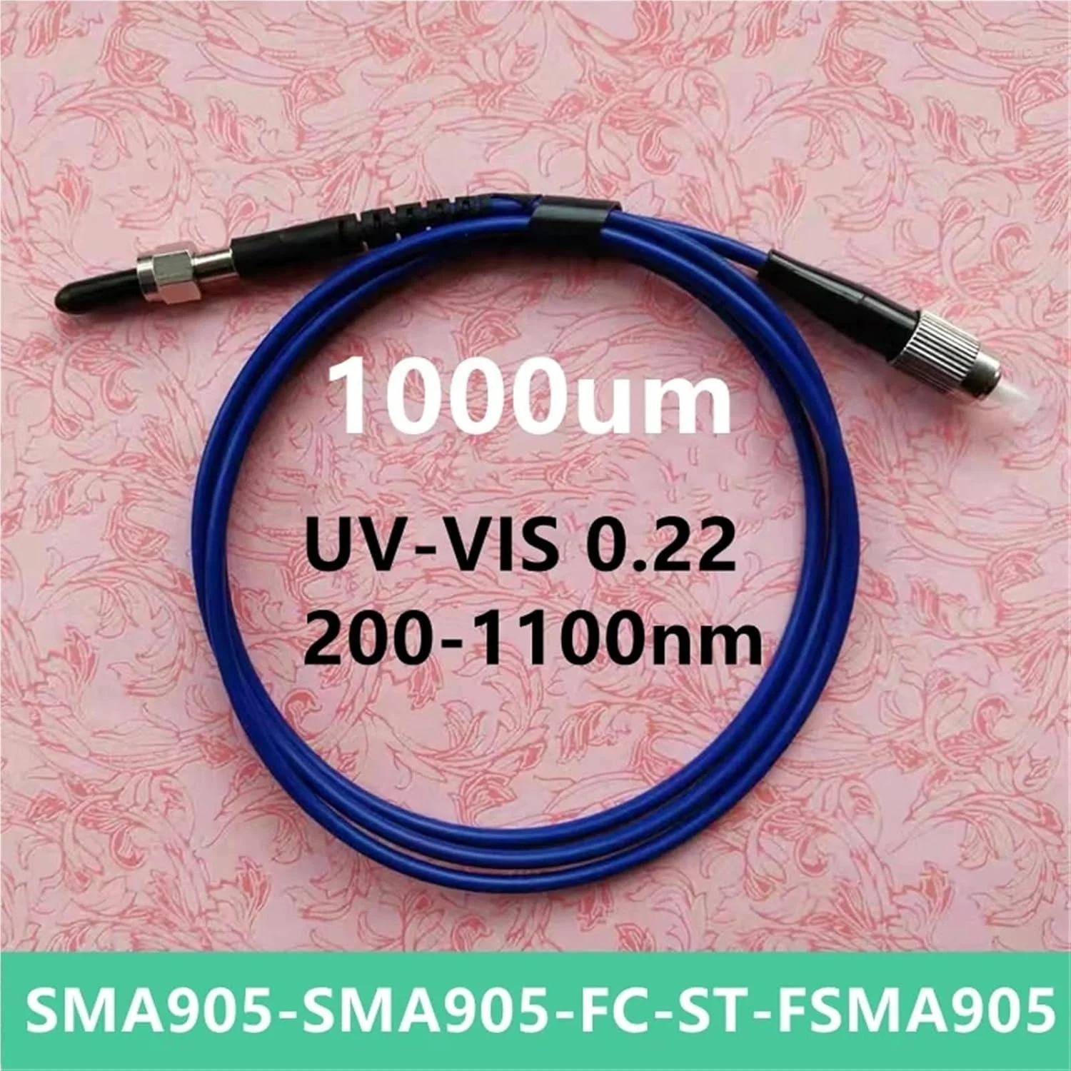 کابل فیبر نوری کوارتز HAIZHI SMA905، ۱۰۰۰ میکرومتر، ۰.۲۲ NA (SMA-FC استیل ۵ متری)