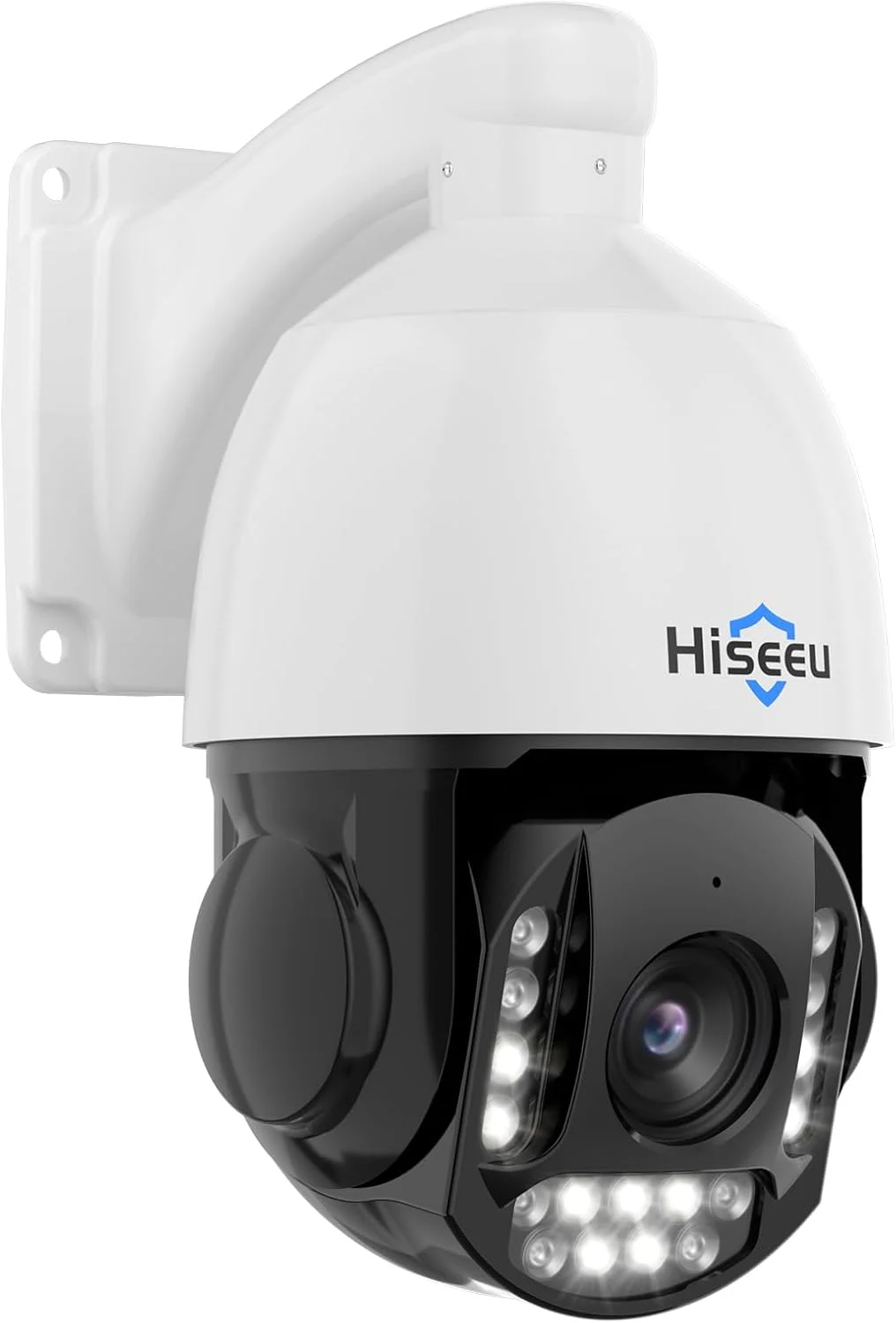 دوربین امنیتی 4K PoE PTZ هایسیو با زوم 30X، دوربین 8 مگاپیکسلی IP PoE برای نظارت خانگی در فضای باز و داخلی، چرخش 360 درجه و شیب 90 درجه، ردیابی خودکار انسان، ذخیره سازی کارت SD، سازگار با سری Y NVR