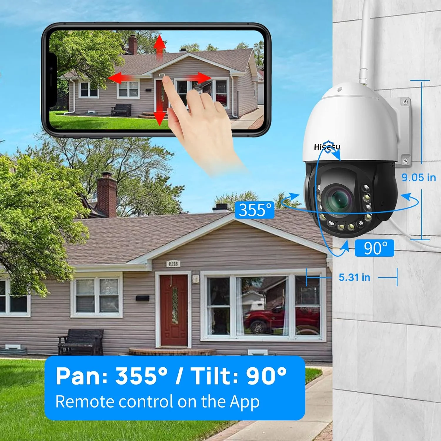 دوربین مداربسته بیرونی Hiseeu با زوم اپتیکال 30X و دید در شب رنگی، دوربین امنیتی وای فای PTZ 3 مگاپیکسلی با دید 360 درجه، دوربین IP بی سیم با صدای دو طرفه، تشخیص حرکت، دسترسی از راه دور، ضد آب IP66 دوربین مداربسته بیرونی Hiseeu با زوم اپتیکال 30X و دید در شب رنگی، دوربین امنیتی وای فای PTZ 3 مگاپیکسلی با دید 360 درجه، دوربین IP بی سیم با صدای دو طرفه، تشخیص حرکت، دسترسی از راه دور، ضد آب IP66