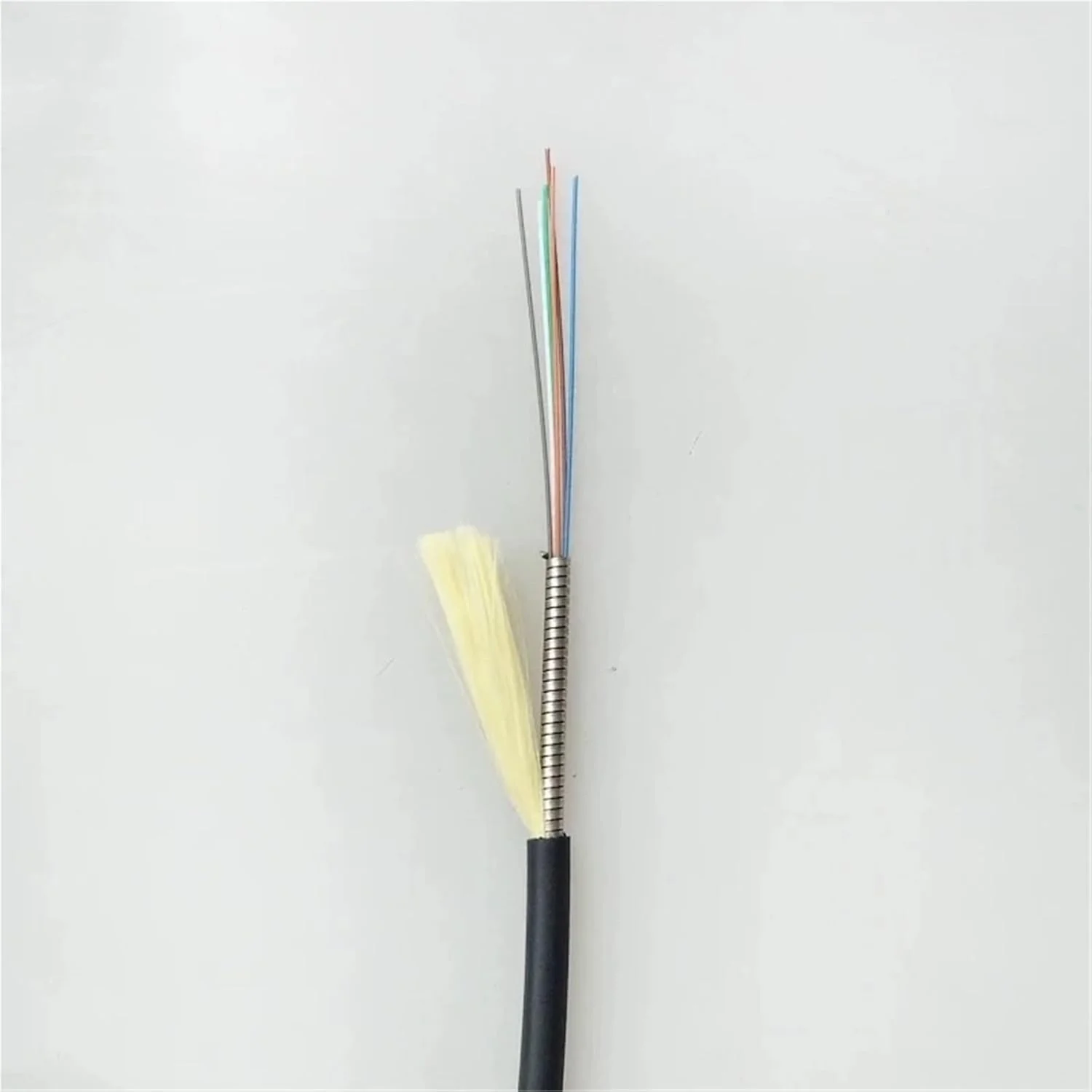 کابل فیبر نوری HAIZHI با ۱/۲/۴/۶/۸/۱۲ هسته OM3 OM4 شیلددار TPU LSZH تک فیبر ۱C ۲C ۴C ۶C ۸C ۱۲C دوبلکس برای فضای باز، مقاوم در برابر جوندگان (50 متر 5 میلی متر TPU 6C OM4)