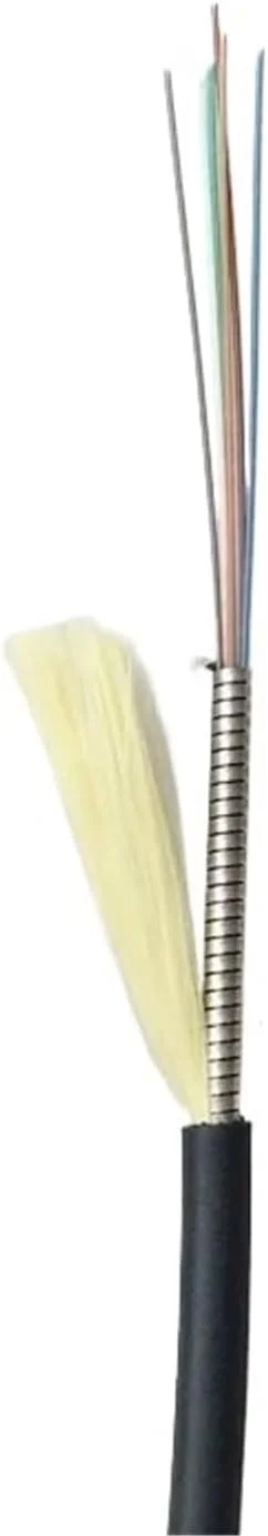 کابل فیبر نوری 4/6/8 هسته ای شیلد دار TPU LSZH 50 متری سینگل مود OM3 5 میلی متری ضد آب 4C 6C 8C مشکی مناسب فضای باز SM مقاوم در برابر جوندگان (TPU OM3 2 هسته)