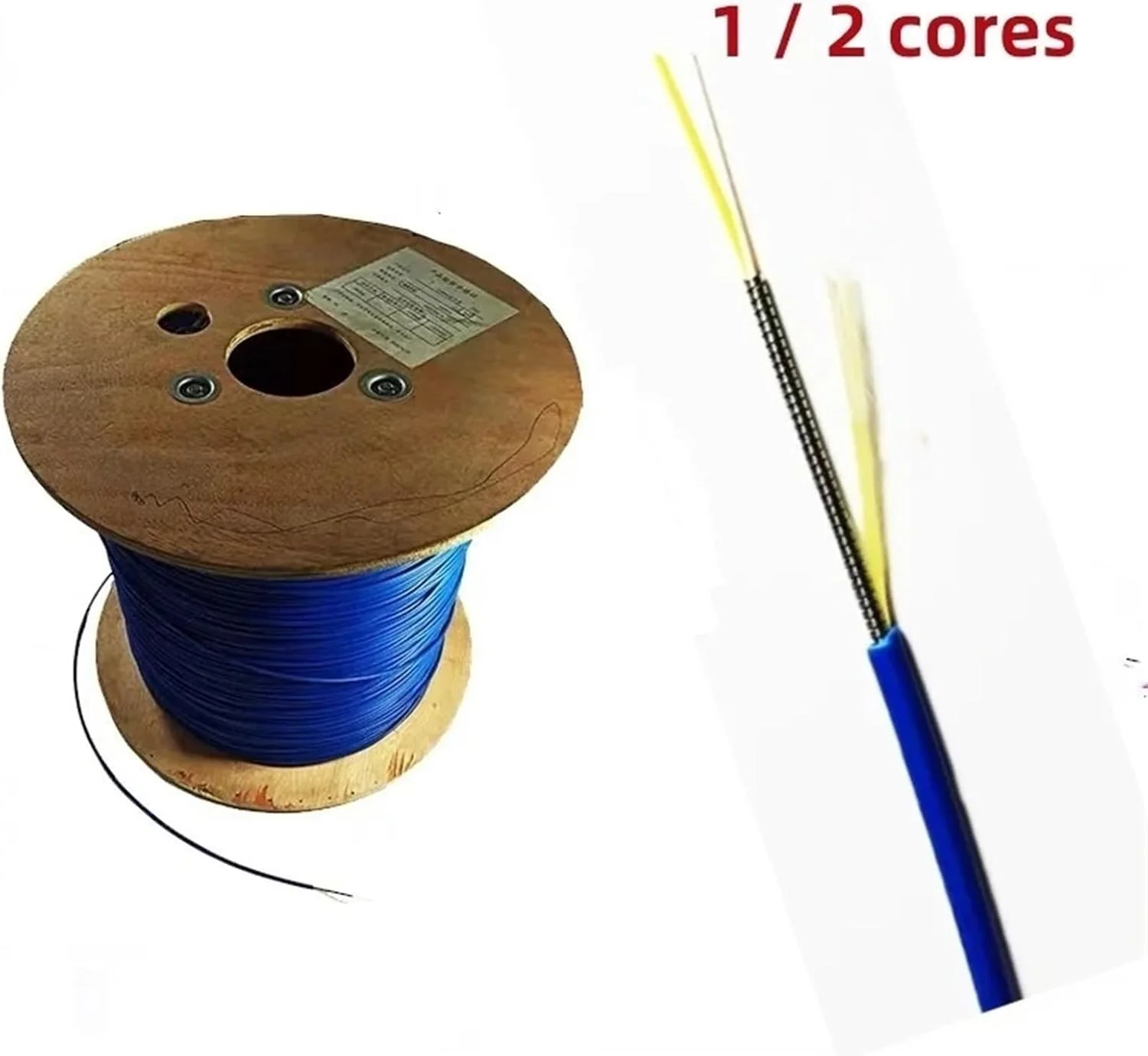 کابل فیبر نوری محافظ دار 1 و 2 هسته ای، 100 متری، سینگل مود، دوبلکس، 1C، 2C، 3 میلی متر، کابل آبی، برای فضای باز، مقاوم در برابر جوندگان (1 هسته) کابل فیبر نوری محافظ دار 1 و 2 هسته ای، 100 متری، سینگل مود، دوبلکس، 1C، 2C، 3 میلی متر، کابل آبی، برای فضای باز، مقاوم در برابر جوندگان (1 هسته)