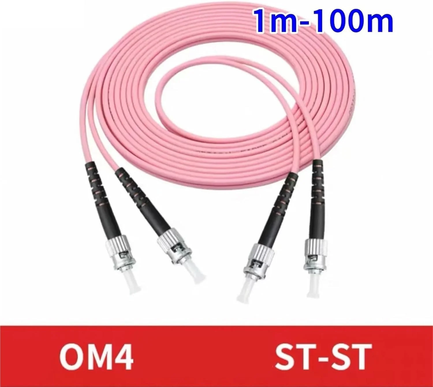 کابل فیبر نوری دوتایی ST-ST OM4 چند حالته، 1 تا 100 متر (50 متر 1 عدد OM4) کابل فیبر نوری دوتایی ST-ST OM4 چند حالته، 1 تا 100 متر (50 متر 1 عدد OM4)