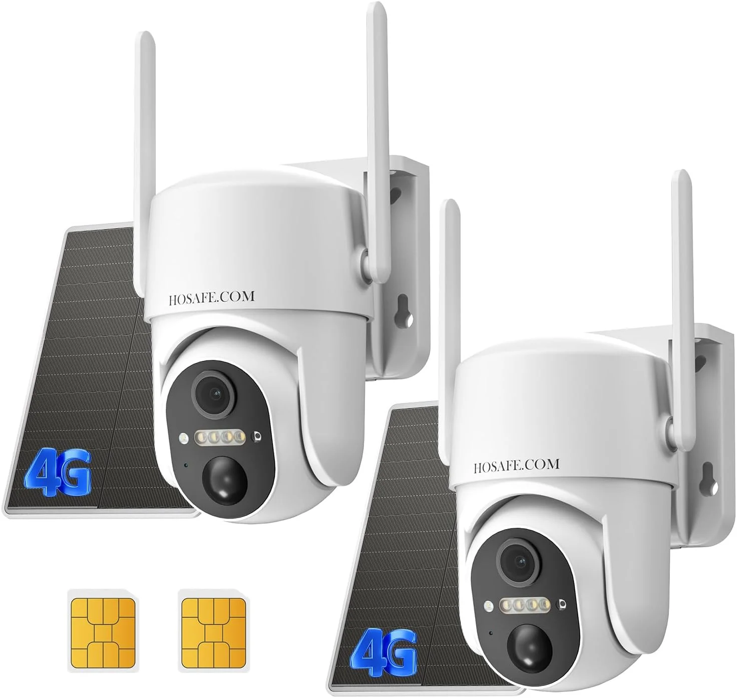 دوربین امنیتی سلولی 4G LTE مناسب فضای باز، دوربین امنیتی بدون نیاز به وای فای برای فضای بیرونی، دوربین امنیتی بی سیم خورشیدی مناسب فضای باز، PTZ 360 درجه، حسگر تشخیص انسان، کیفیت 2K HD، ارتباط دو طرفه، IP66، بسته 2 عددی