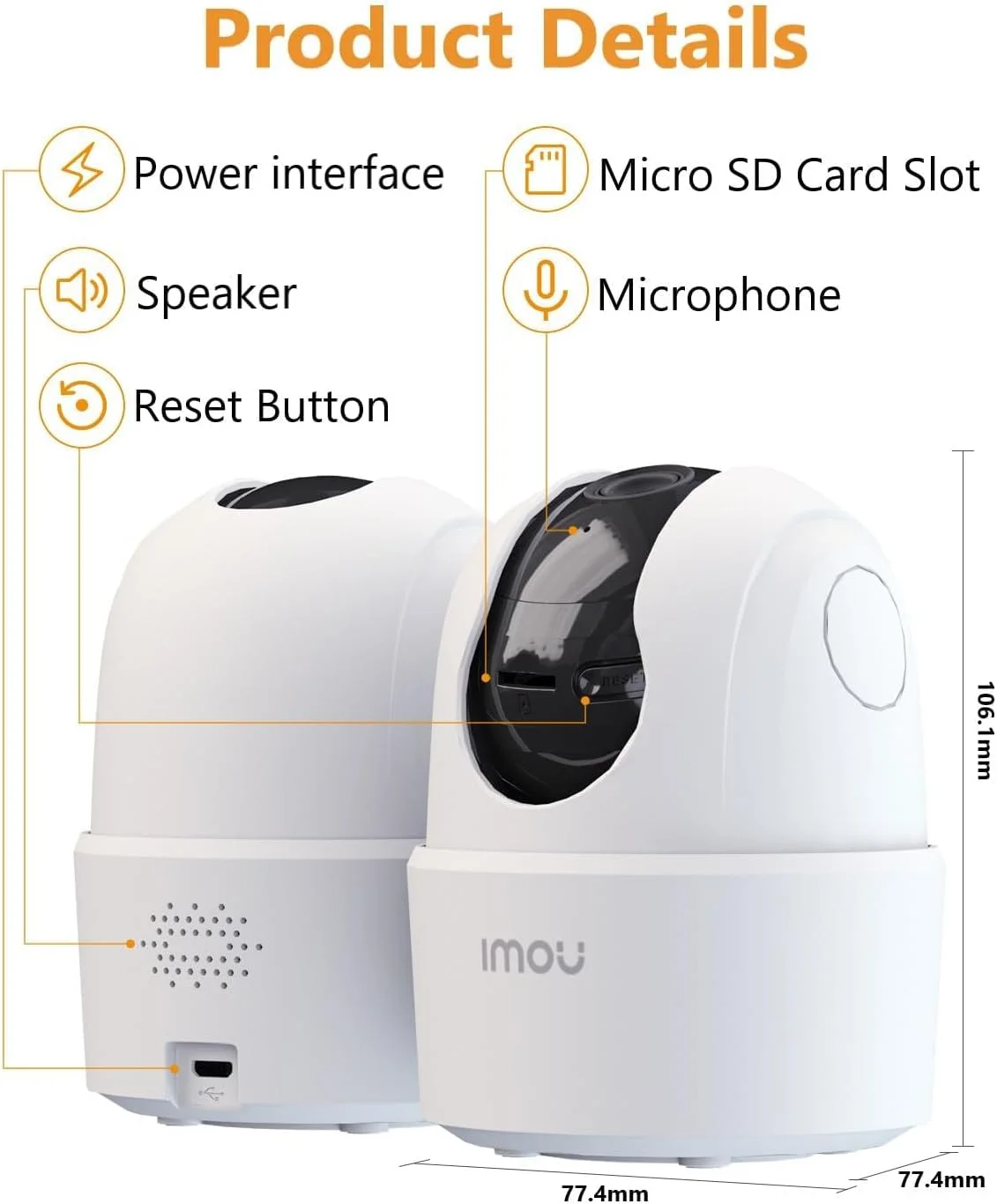 دوربین امنیتی 1080P ایمو، دوربین نظارتی داخلی 360 درجه وای فای برای خانه هوشمند با قابلیت تشخیص انسان، ردیابی حرکت، صدای دو طرفه، دید در شب IR، حالت حریم خصوصی برای کودک و حیوان خانگی (Ranger 2C 2MP)