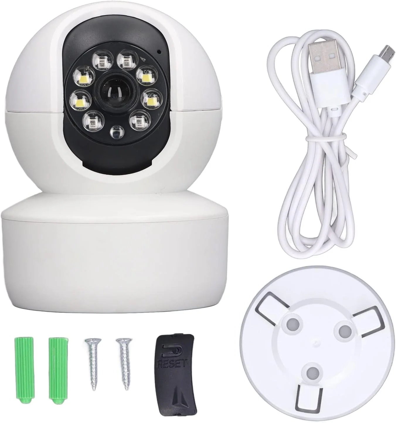 دوربین امنیتی هوشمند PTZ با کیفیت HD 1080P دید در شب، دوربین نظارتی WIFI با ارتباط صوتی دو طرفه و تشخیص حرکت برای نظارت داخلی و خارجی منزل و محل کار