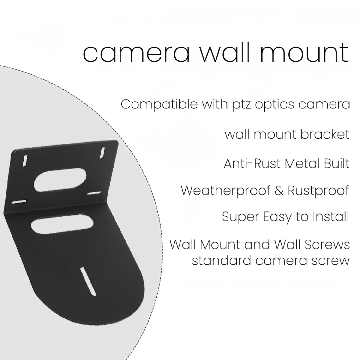 براکت نصب دوربین PTZ جینولری سازگار با دوربین های HuddleCam، PTZOptics، Sony، AVIPAS یا AVKANS SMTAV FOMAKO PRISUAL PTZ، براکت دیواری کوچک و جهانی | رنگ مشکی براکت نصب دوربین PTZ جینولری سازگار با دوربین های HuddleCam، PTZOptics، Sony، AVIPAS یا AVKANS SMTAV FOMAKO PRISUAL PTZ، براکت دیواری کوچک و جهانی | رنگ مشکی