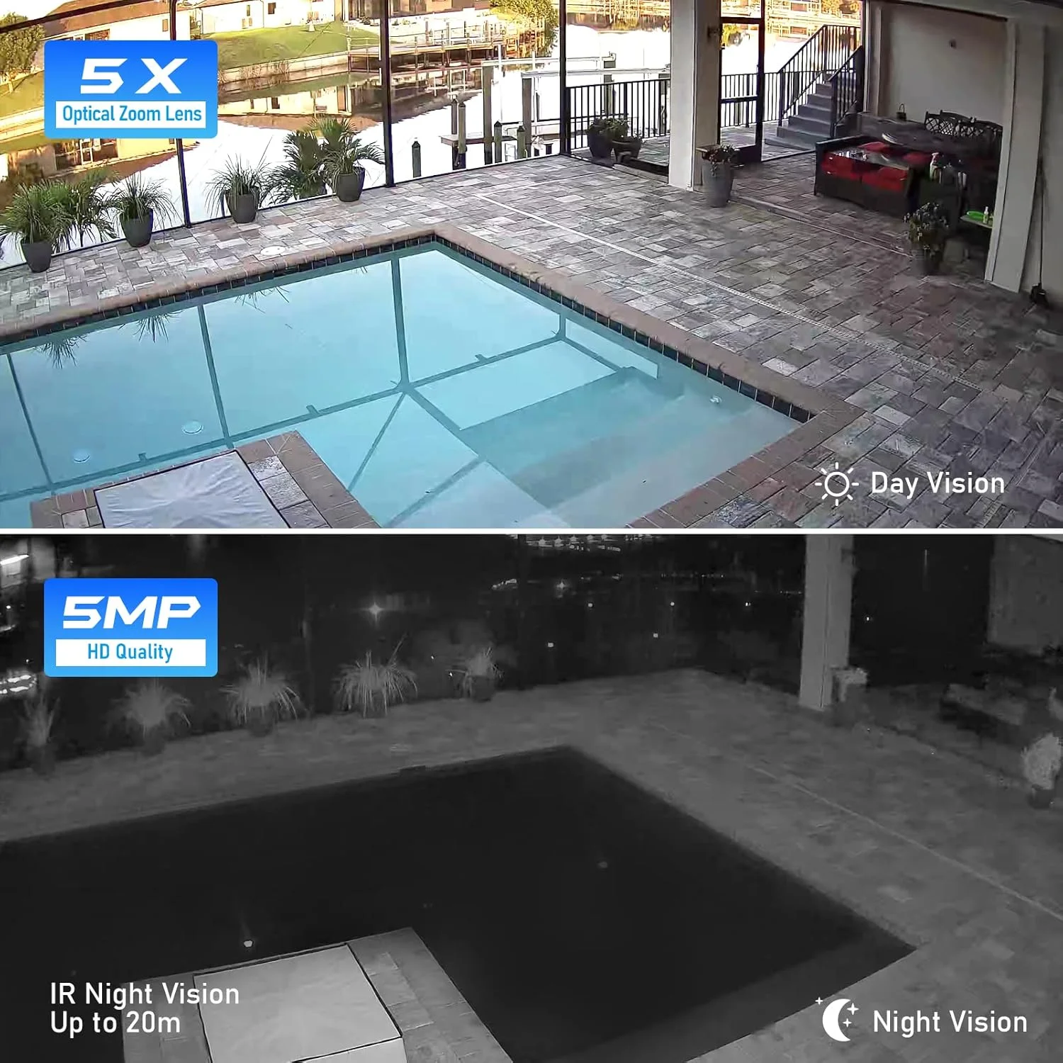 دوربین امنیتی مینی دام وای فای 5 مگاپیکسلی PTZ ضد آب IP66 JideTech با زوم 5X مناسب فضای داخلی/خارجی