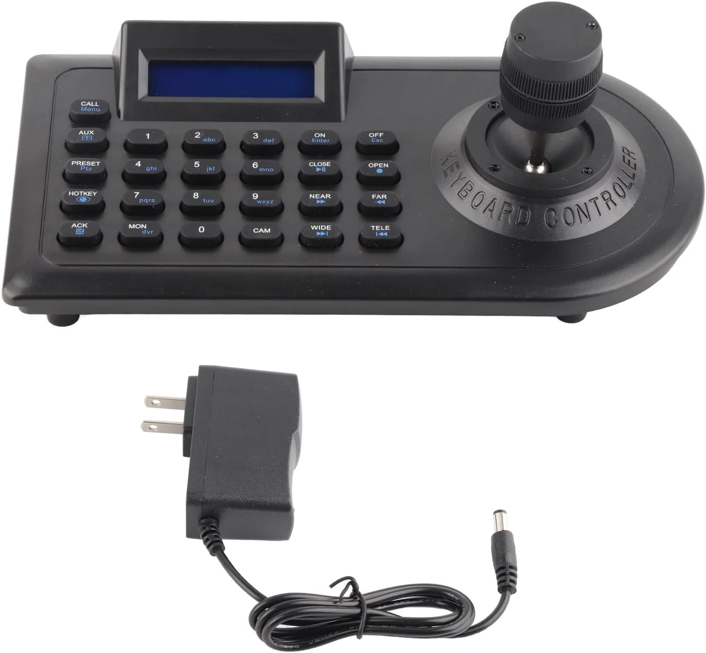 کنترلر جوی استیک دوربین PTZ، صفحه کلید دوربین PTZ با نمایشگر LCD برای تمام ارتباطات ورودی و خروجی (دوشاخه آمریکایی)