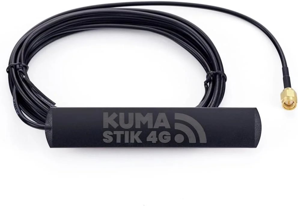 آنتن KUMA STiK 4G برای روتر و مودم سیم کارت - 5 dBi تقویت کننده بالا، داخلی، همه جهته، نصب دائمی - کانکتور SMA نر - سیگنال بی سیم LTE برای خانه، دفتر، موتورخانه، کاروان، قایق