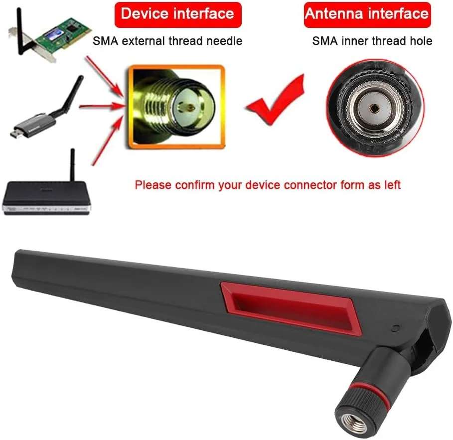 آنتن روتر بی‌سیم 8dBi برای ASUS AC68U AC88U AC66U، آنتن تابش Omni با رابط RP-SMA، برای روتر بی‌سیم/شبکه محلی بی‌سیم دو فرکانس 2.4G/5G (4 عدد)